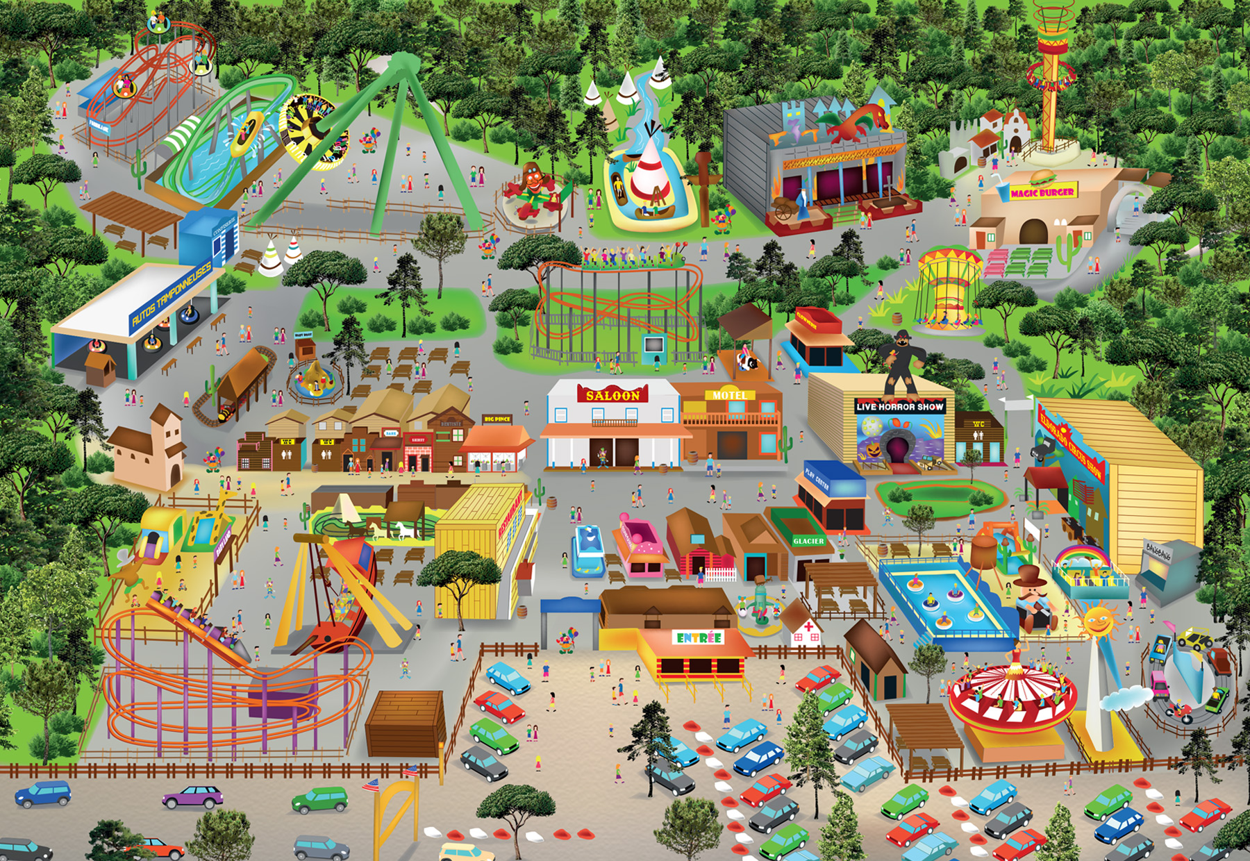 Plan Magicland parc d'attractions bouches du rhone 13 loisirs amuser enfant enfants marseille